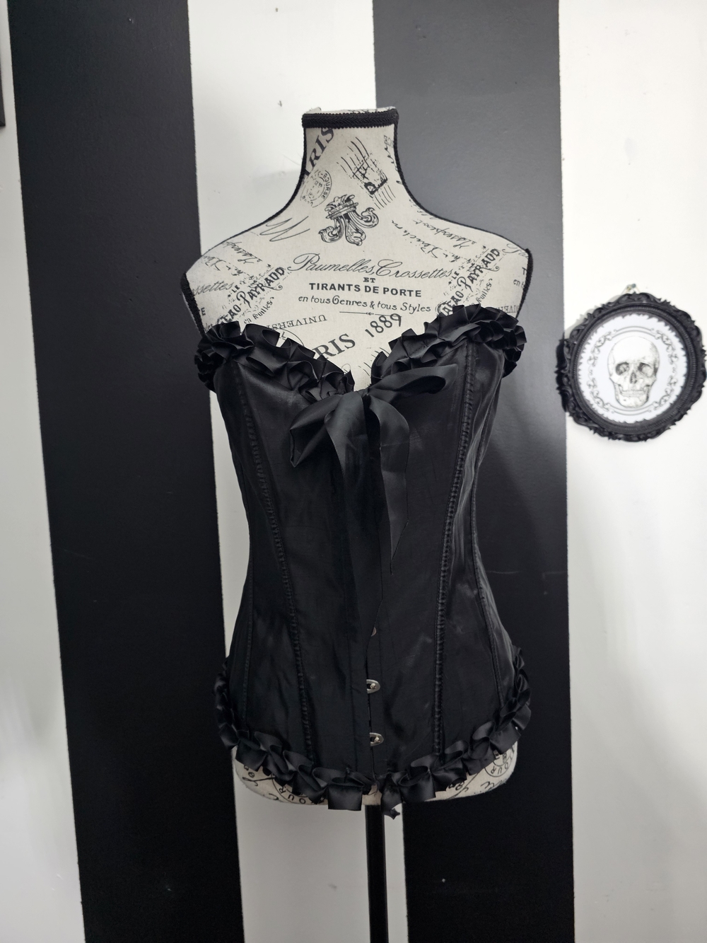 Satin Ruffle Corset Bustier